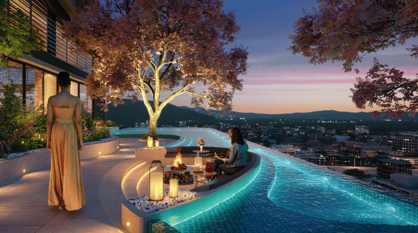 Elegant rooftop pool with city views in Nairobi, ideal for real estate investment.